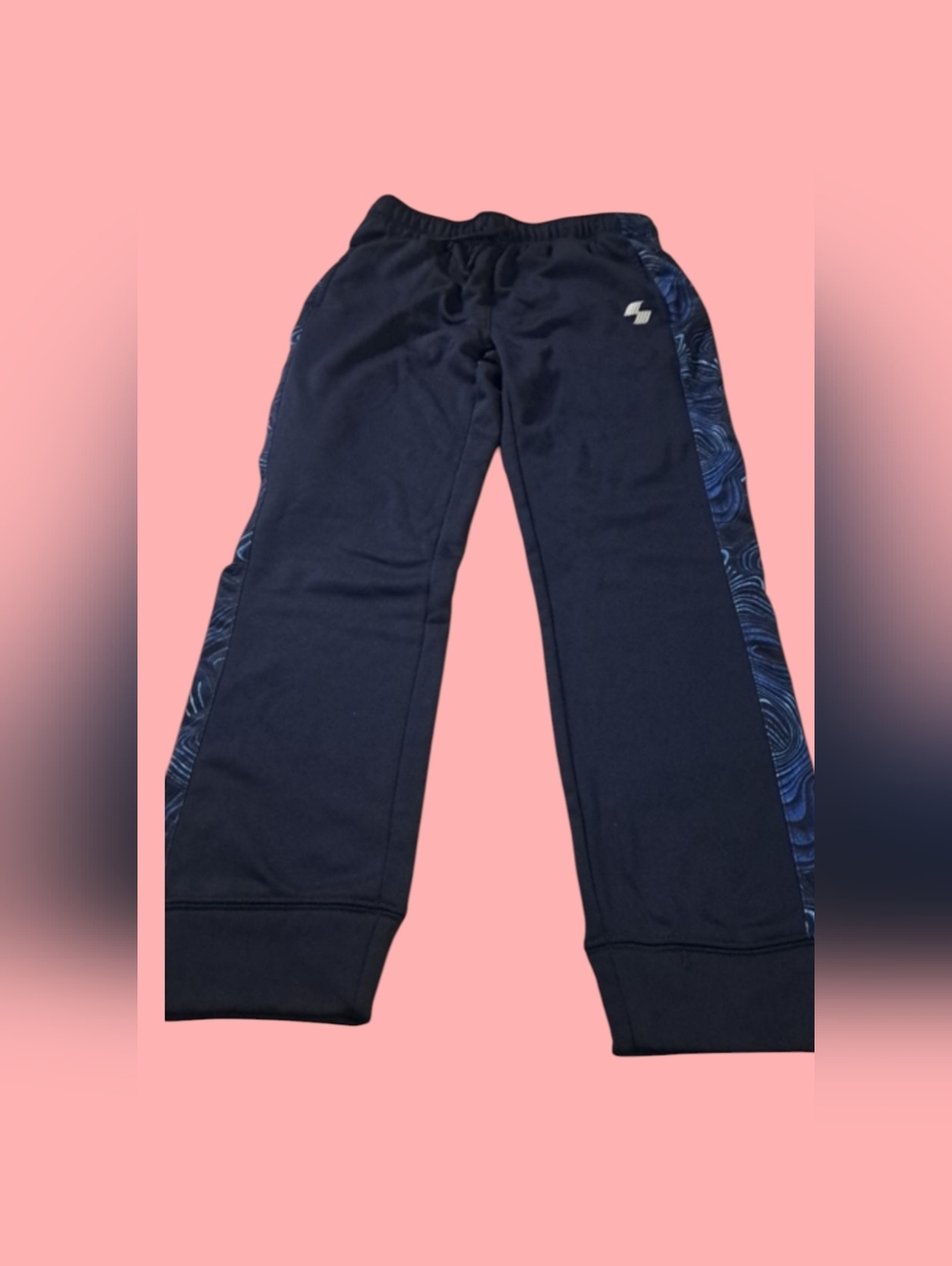 The Children's Place Sport Kids Navy Blue Joggers Blue Accents White Logo Size L
